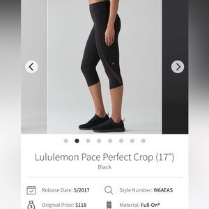 Lululemon Pace Perfect Crop Leggings